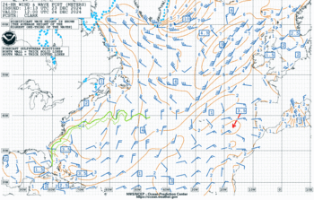 Latest 24 hour Atlantic wind & wave forecast