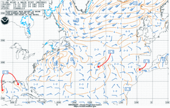 Latest 72 hour Atlantic wind & wave forecast