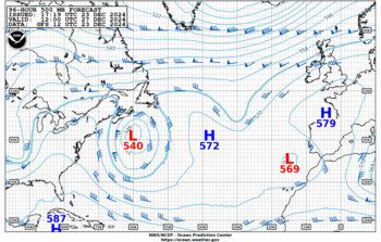 Latest 96 hour Atlantic 500 mb forecast--High Seas