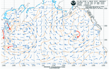 Latest 96 hour Pacific wind & wave forecast