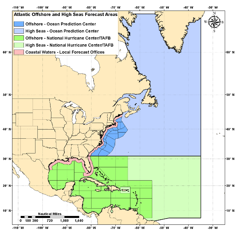 NWS North Atlantic Areas of Responsibility