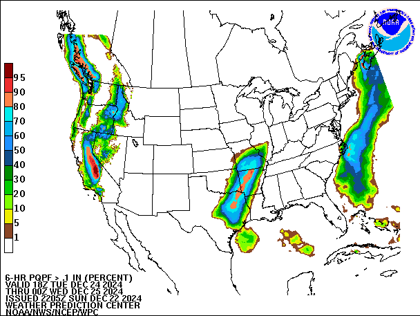 6-Hour PQPF valid 00Z December 25, 2024