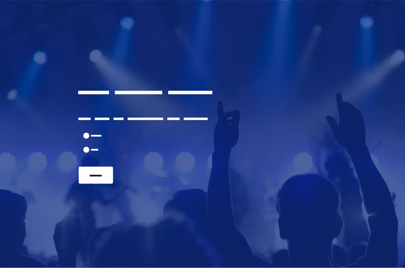 Survey question against background of a crowd at a concert