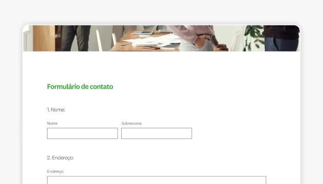 Imagem de modelo de formulário de contato da SurveyMonkey.