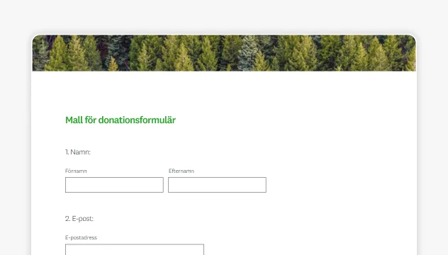 Skärmbild av SurveyMonkeys mall för donationsformulär