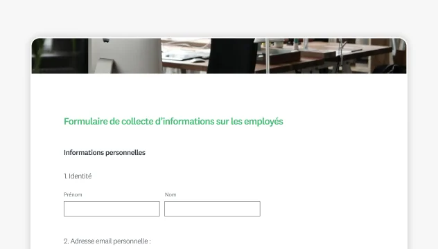 Capture d’écran du modèle de formulaire de demande d’emploi SurveyMonkey