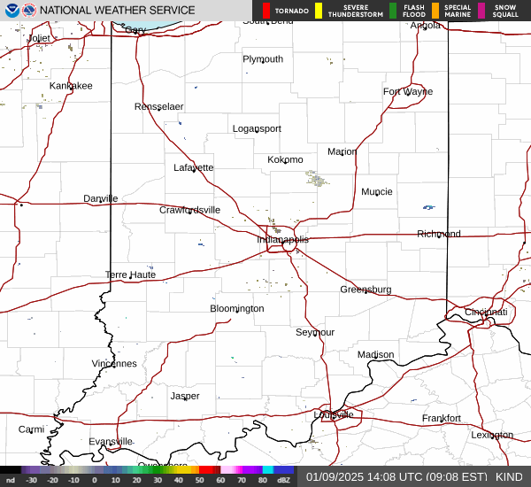 Latest Indianapolis radar image