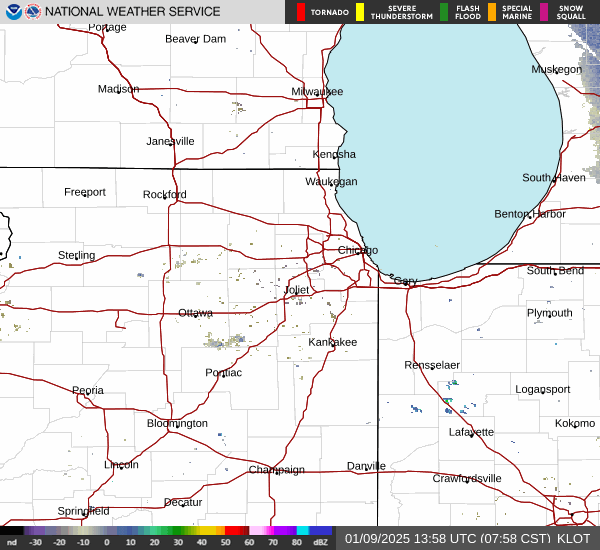 Latest Chicago radar image