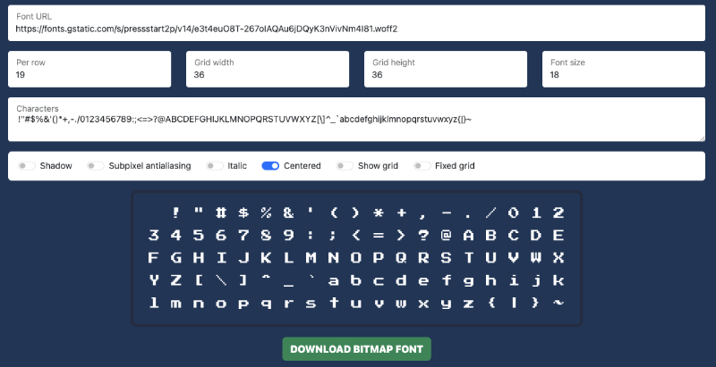 font2bitmap