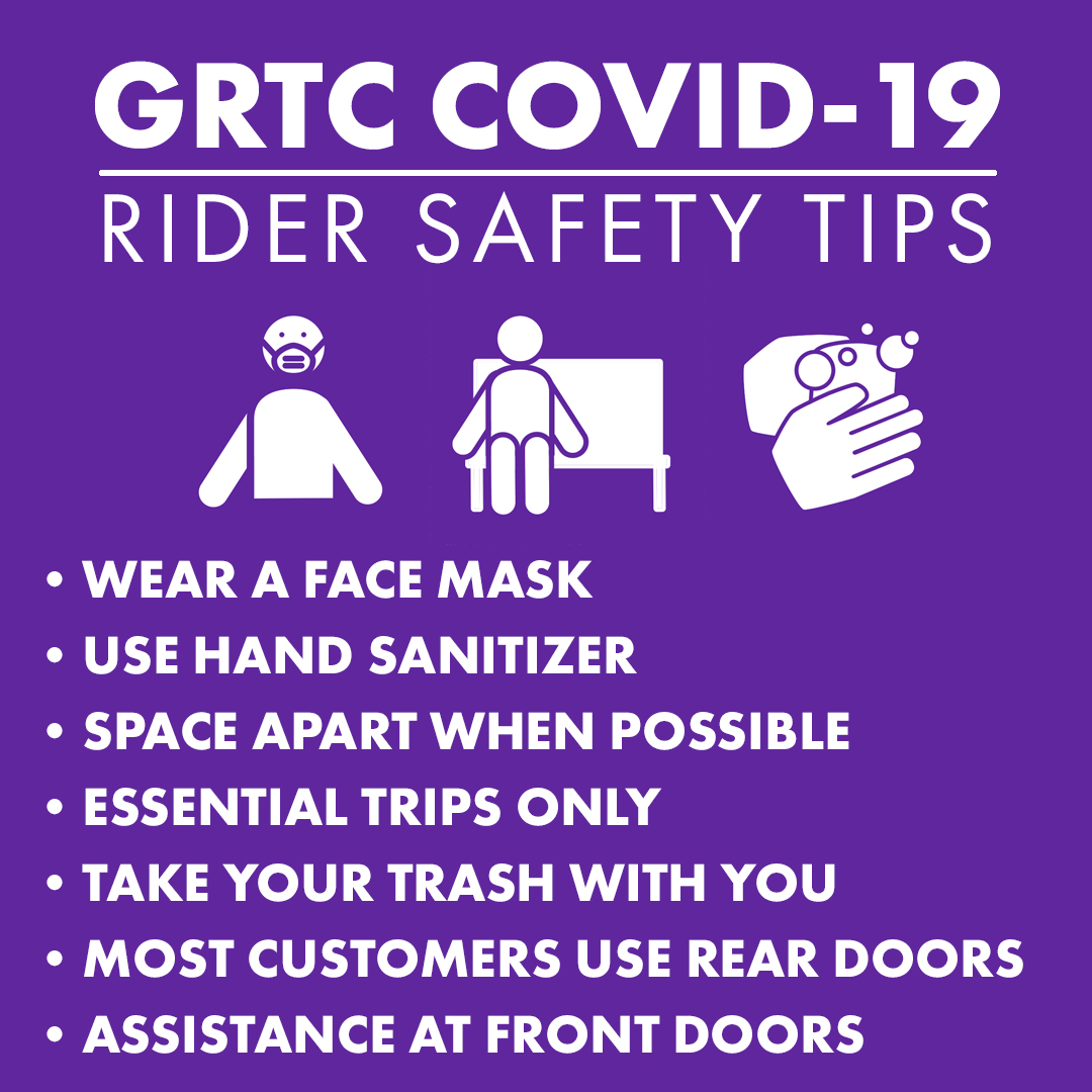 Rider Safety Tips during COVID-19 infographic