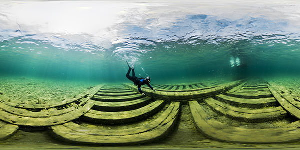 snorkeler swimming over the wreck of the wh stevens