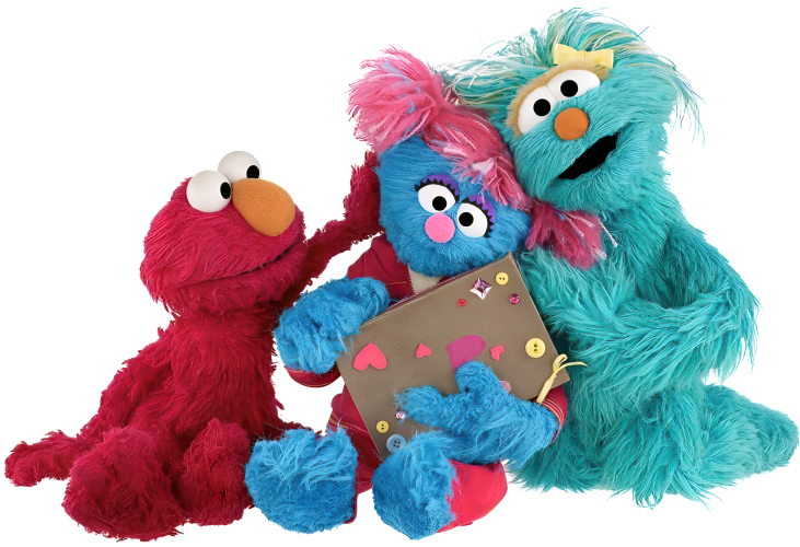 Elmo, Jesse and Rosita in a group.