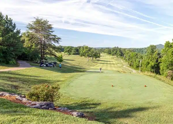 green golf course on a sunny day