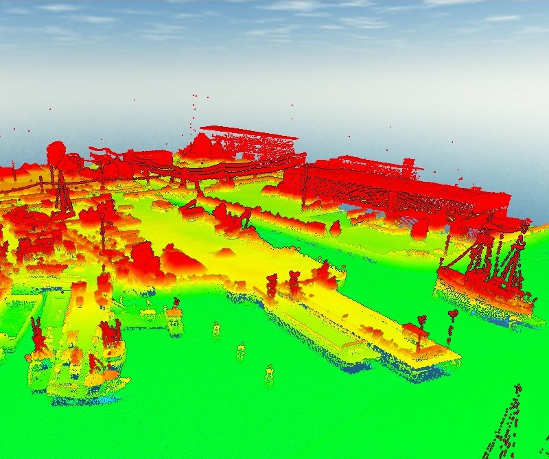 three dimensional point cloud in port area