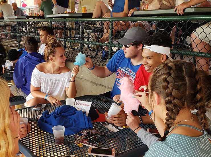 Spalding students at a Louisville Bats game