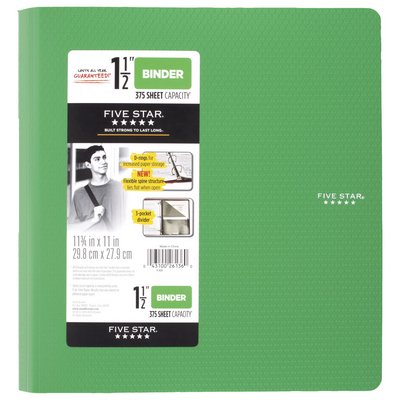 Five Star 1 1/2" Plastic Binder