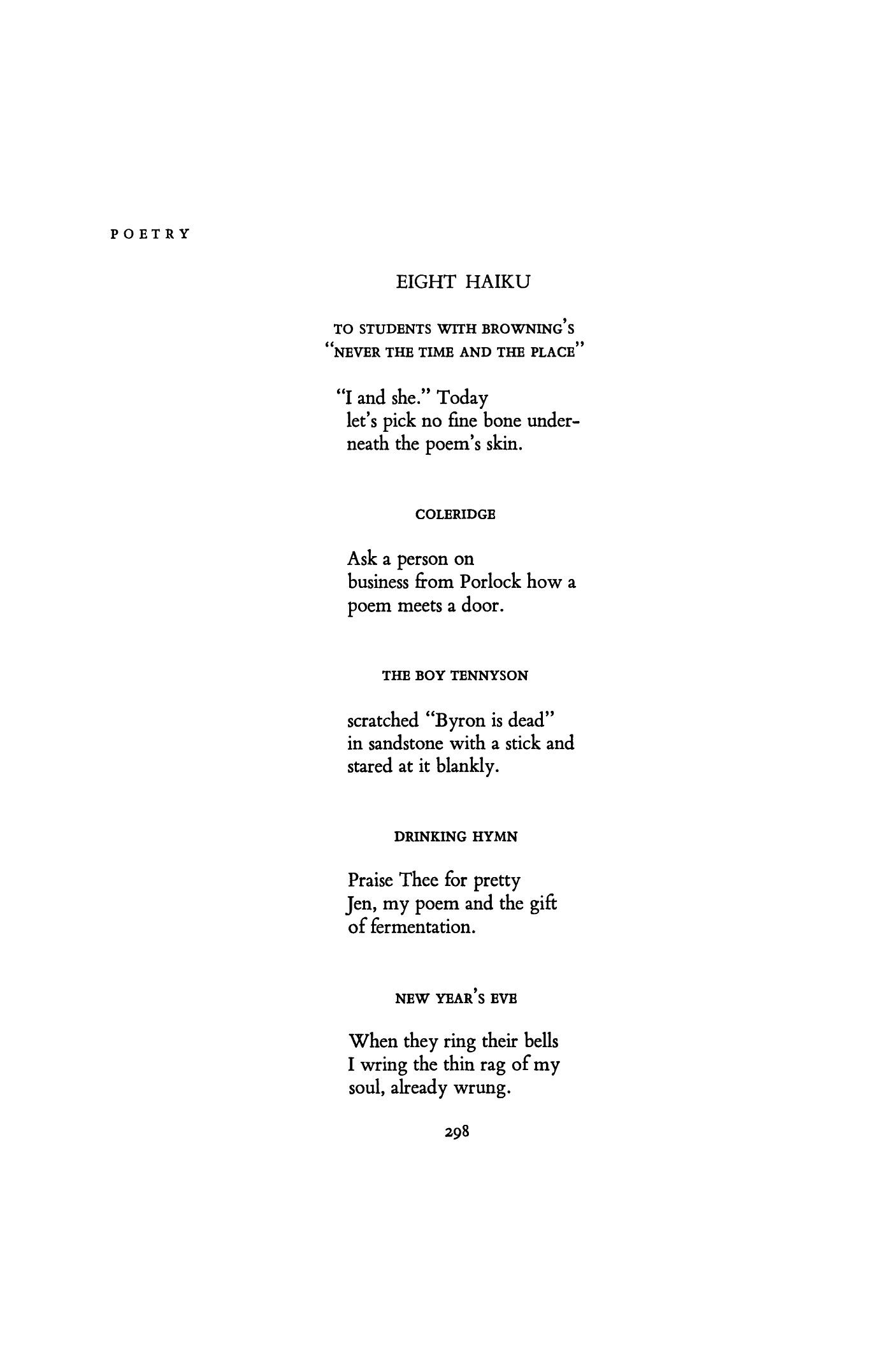 Eight Haiku