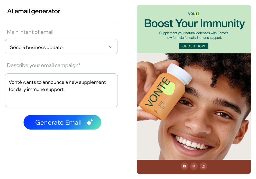 Email marketing campaign created with an AI email generator