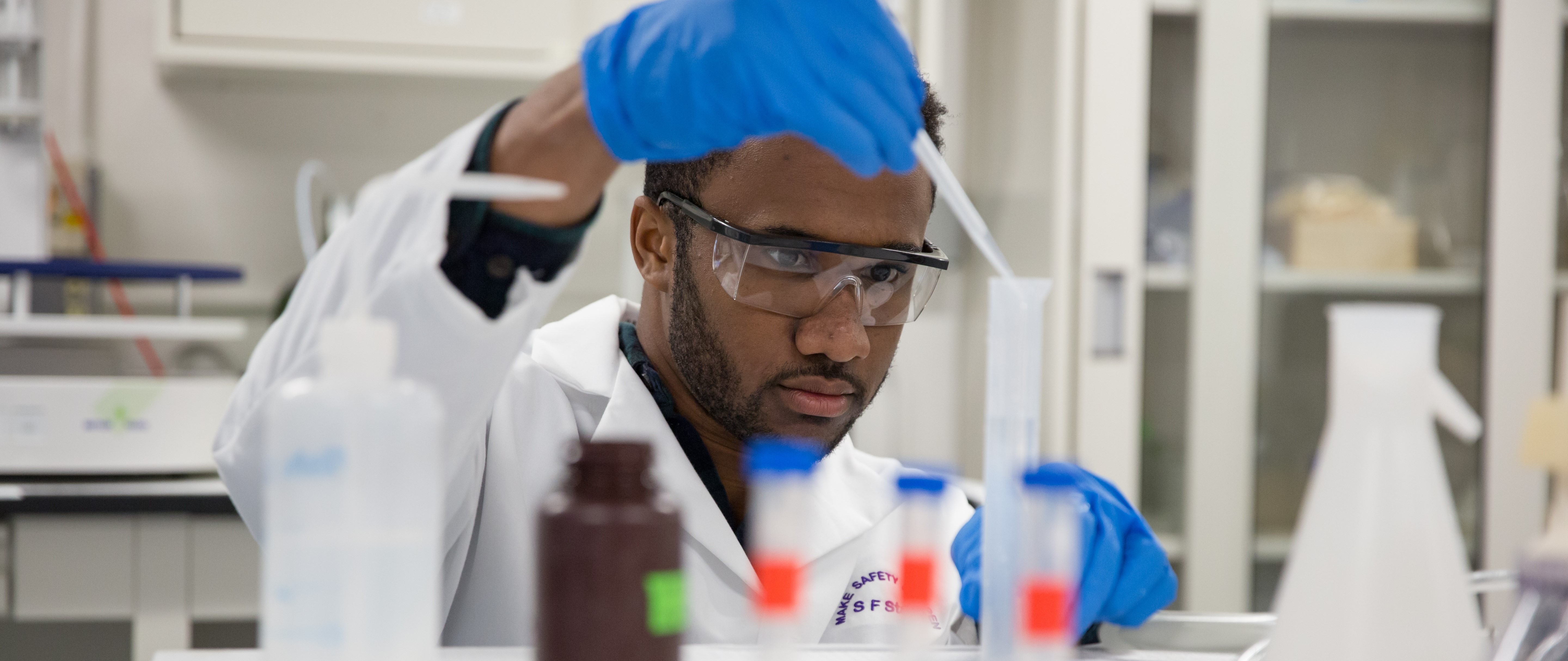 Student in a lab