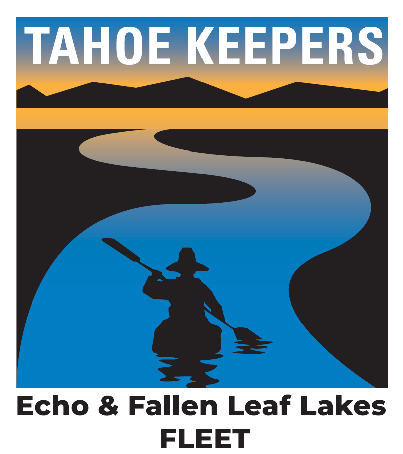 A sticker composted of the Tahoe Keeper logo and text that reads "Echo & Fallen Leaf Lakes Fleet"