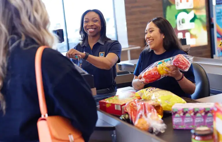 Two employees in a discussion