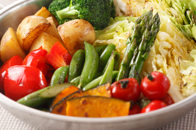 A colorful plate of vegetables.