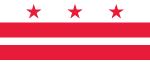 Flag of the District of Columbia (City of Washington), USA