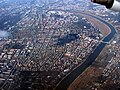 View over river Elbe, Blasewitz and the bridge Blaues Wunder east of the city