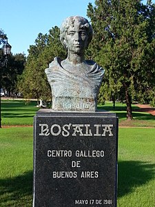 Busto en el Paseo de los Poetas, El Rosedal, Buenos Aires, Argentina.