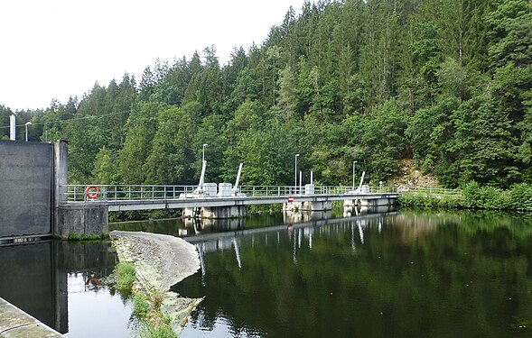 Dam on the Schwarzer Regen upwards Viechtach