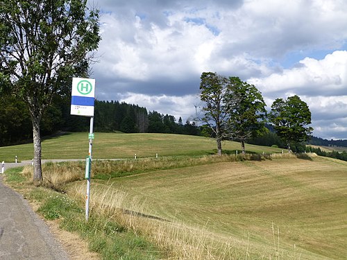 Landscape with bus stop above Gersbach