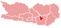 Location of Klagenfurt in Carinthia