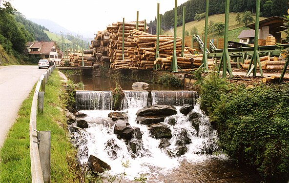 Sawmill at the Harmersbach, Black Forest in 2000.