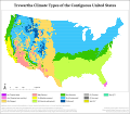 Trewartha climate map of the contiguous US