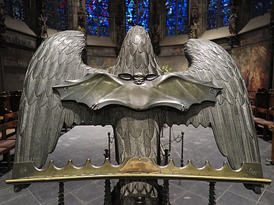 Eagle lectern in Aachen Cathedral Photograph: ACBahn Licensing: CC-BY-SA-4.0