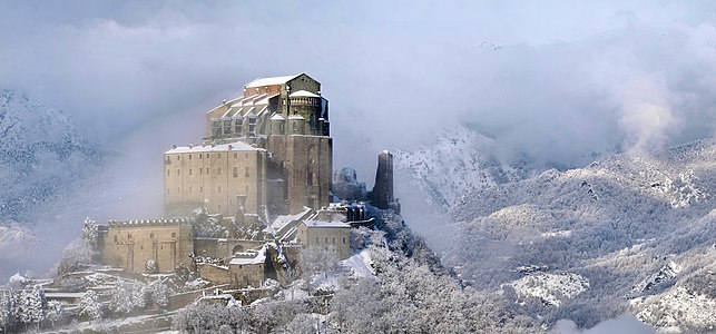 Sacra di San Michele (Saint Michael's Abbey) on Mount Pirchiriano, Piedmont, Italy Photograph: Elio Pallard Licensing: CC-BY-SA-4.0