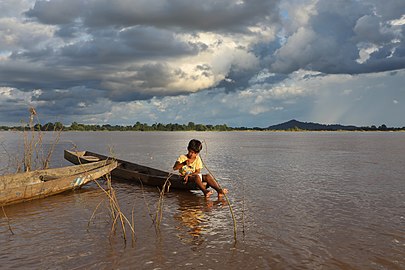 Fishing boy in Laos