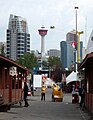 The Calgary Tower as seen from Stampede Park looking North