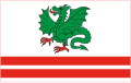 Flag of Garwolin County, Masovian Voivodeship, Poland (wyvern)