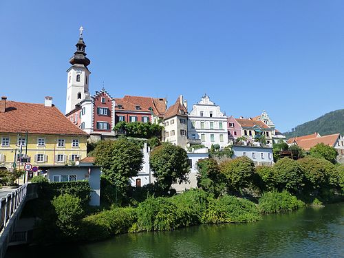 Frohnleiten in 2015, north of Graz, on the Mur