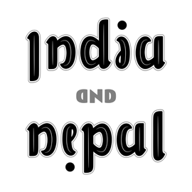 India and Nepal. 180° rotational symmetry