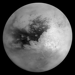 mosaic of Titan's surface was made from 16 images. (february 2005)