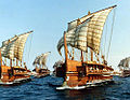 A fleet of Athenian trireme