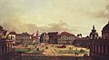 Zwingerhof in Dresden, von den Festungswerken aus gesehen, by Canaletto, 1752