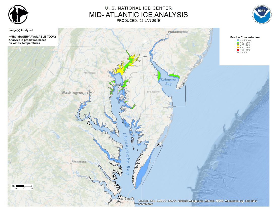 Example of Mid Atlantic ice chart