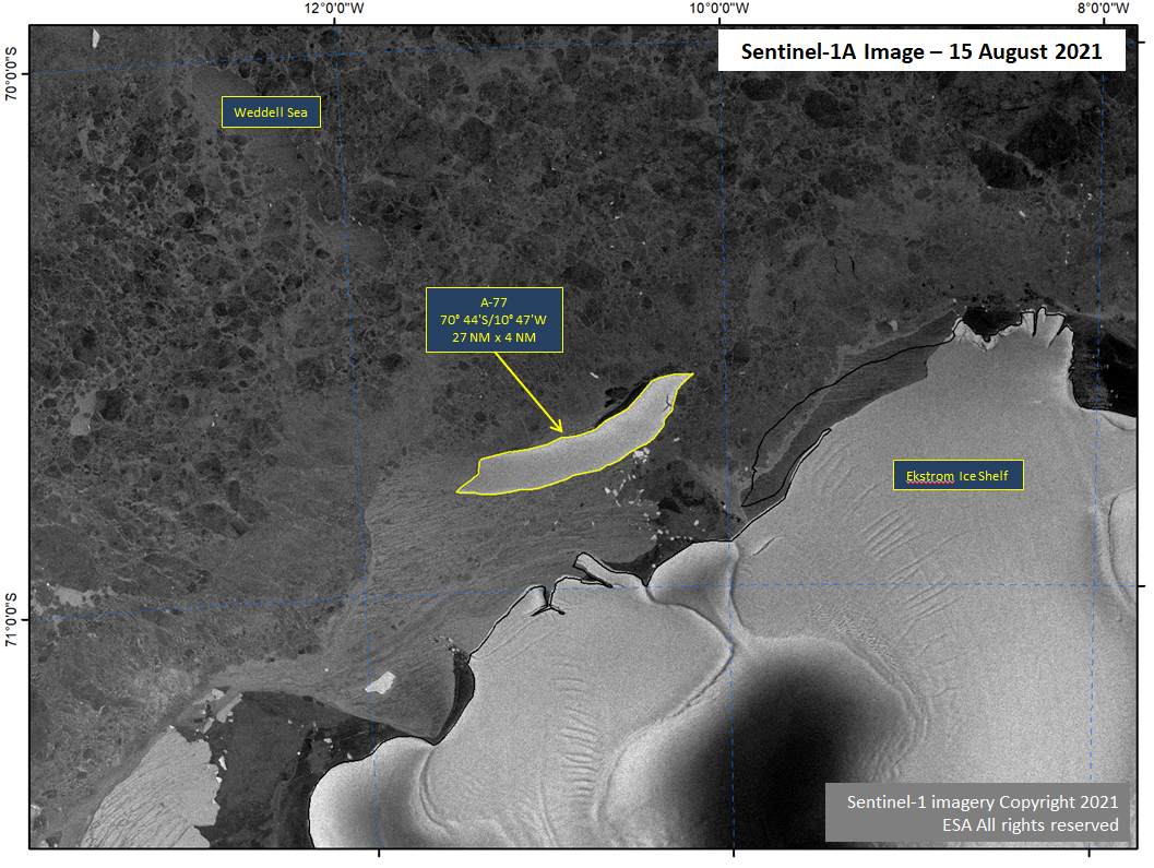 Satellite image of Iceberg A-77