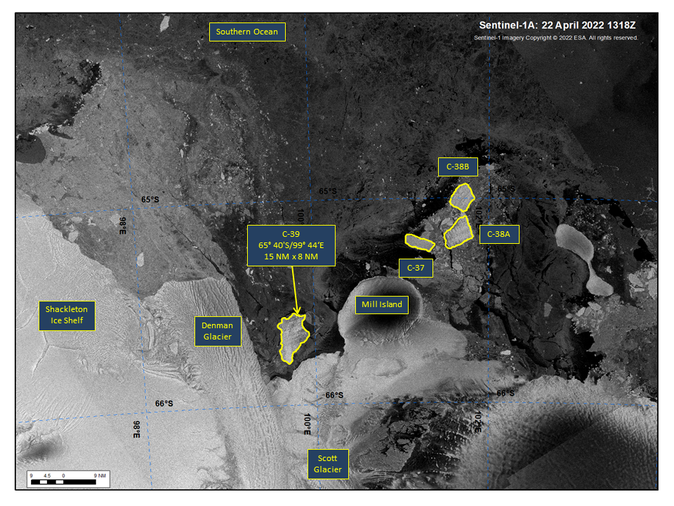 Satellite image of Iceberg C-39