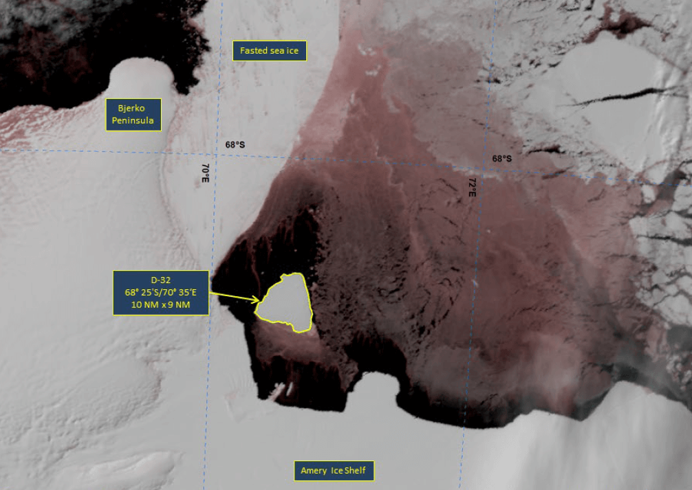 Satellite image of Iceberg D-32