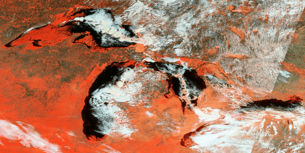 Satellite image of Great Lakes on 20 Feb 2021