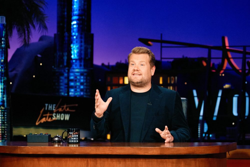 The Late Late Show with James Corden airing Tuesday, April 18, 2023, with guests Sharon Stone and Jack Whitehall. Photo: Terence Patrick ©2023 CBS Broadcasting, Inc. All Rights Reserved